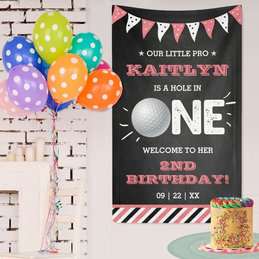 Hole in one Girls Golf 1st Birthday Par-t-shirt Spandoek