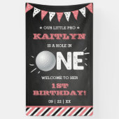 Hole in one Girls Golf 1st Birthday Par-t-shirt Spandoek (Verticaal)