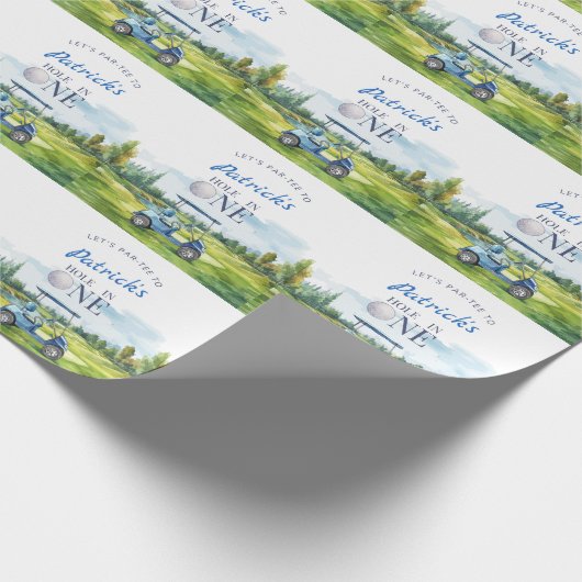 Hole In One Golf 1e Verjaardag Cadeaupapier (Hoek)