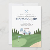 Hole in One Golf 1e verjaardag Kaart (Voorkant)