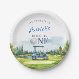 Hole In One Golf 1e Verjaardag Papieren Bordje