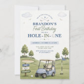 Hole in One: Golf 1e Verjaardag Par-Tee Kaart (Voorkant)