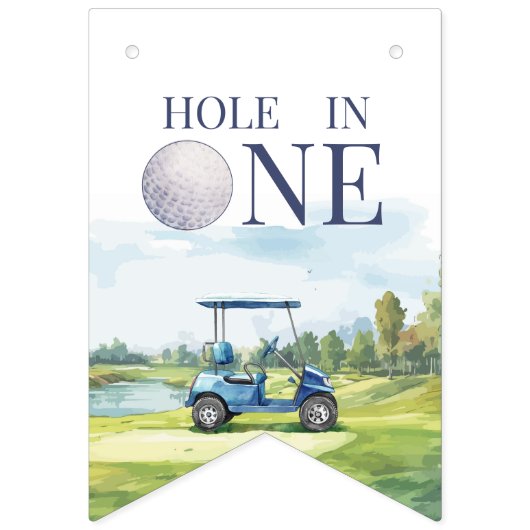 Hole In One Golf 1e Verjaardag Vlaggetjes (Eerste vlag)