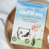 Hole in One Golf 1e Verjaardag Waterverf Kaart