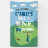 Hole in One Golf 1e verjaardag Welkom Spandoek (Verticaal)
