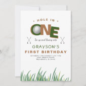 Hole-in-One Golf 1e verjaardagsfeest II Kaart (Voorkant)