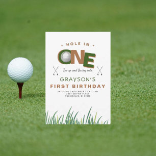 Hole-in-One Golf 1e verjaardagsfeestje II Kaart
