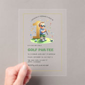 Hole in One Golf 1st Birthday Boy Acryl Uitnodigingen (Insitu (Draagbaar))