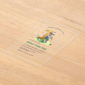 Hole in One Golf 1st Birthday Boy Acryl Uitnodigingen (Laagn)