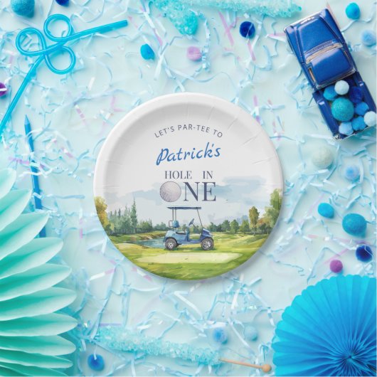 Hole In One Golf 1st Birthday  Papieren Bordje (Feest)