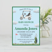 Hole in One Golf Baby shower Kaart (Staand voorkant)