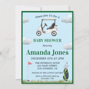 Hole in One Golf Baby shower Kaart