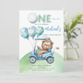 Hole in One Golf Boy Eerste Verjaardag Par-T-shirt Kaart (Staand voorkant)