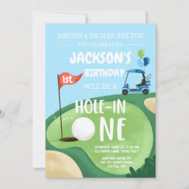 Hole in One Golf Boy Eerste Verjaardag Par-T-shirt Kaart