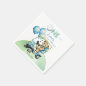 Hole in One Golf Boy Eerste Verjaardag Par-T-shirt Servet (Hoek)