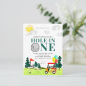 Hole in One Golf Boy Golfen Par-t-shirt 1e Verjaar Briefkaart (Staand voorkant)