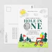 Hole in One Golf Boy Golfen Par-t-shirt 1e Verjaar Briefkaart (Voorkant / Achterkant)