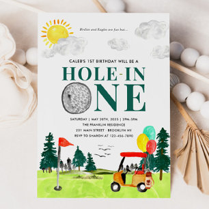 Hole in One Golf Boy Golfen Par-t-shirt 1e Verjaar Kaart