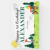 Hole in One Golf Boy Golfen Par-t-shirt 1e Verjaar Spandoek (Verticaal)