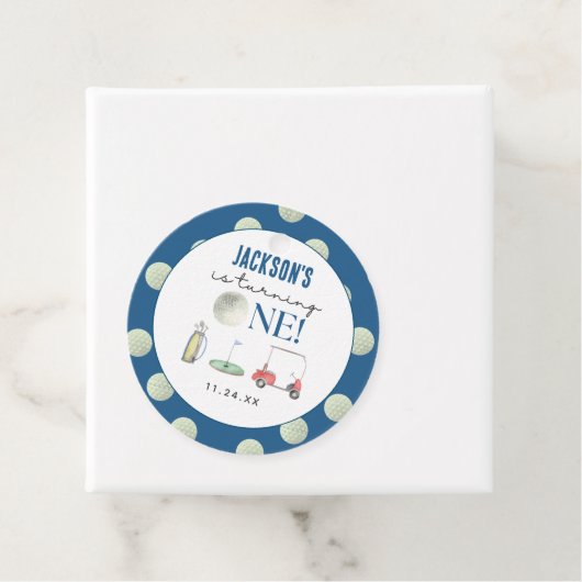 Hole in One Golf Boy Verjaardag Bedankjes Labels (In situ)