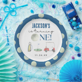 Hole in One Golf Boy Verjaardag Papieren Bordje