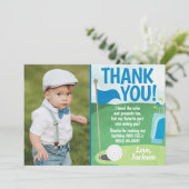 Hole in One Golf Dank u kaart Eerste Verjaardag (Staand voorkant)