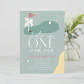 Hole in One Golf Fairway Par-Tee Girl 1st Birthday Kaart (Staand voorkant)