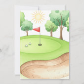 Hole in One Golf First Birthday Invitation  Kaart (Achterkant)