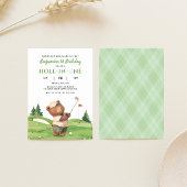 Hole in One Golf Green Eerste Verjaardag uitnodigi Kaart