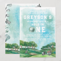 Hole In One Golf Jongen Eerste Verjaardag Par-Tee