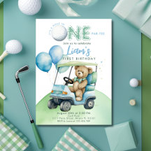 Hole In One Golf Jongen Eerste Verjaardag Par-Tee