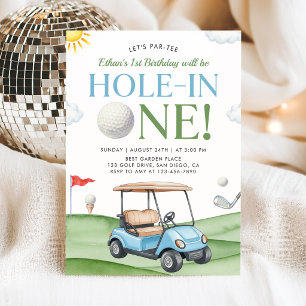 Hole In One Golf Jongen Verjaardagsuitnodiging Kaart