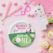 Hole in One Golf Meisje Eerste Verjaardag Par-T-sh Papieren Bordje (Feest)