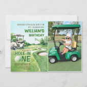 Hole in One Golf Par-t-shirt 1e verjaardag Foto Kaart (Voorkant)