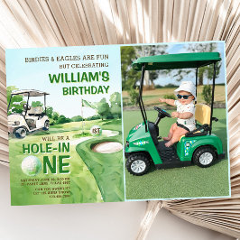 Hole in One Golf Par-t-shirt 1e verjaardag Foto Kaart