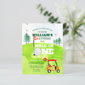 Hole in One Golf Par-t-shirt 1e Verjaardagsuitnodi (Staand voorkant)