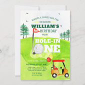 Hole in One Golf Par-t-shirt 1e Verjaardagsuitnodi Kaart (Voorkant)