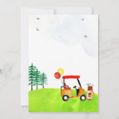 Hole in One Golf Par-t-shirt 1e Verjaardagsuitnodi Kaart (Achterkant)