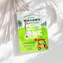 Hole in One Golf Par-t-shirt 1e Verjaardagsuitnodi