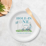 Hole in One Golf Par-t-shirt Boy 1e Verjaardag Papieren Bordje<br><div class="desc">Gat in een Golf Par-t-shirt Boy 1e Verjaardag Papier Borden</div>