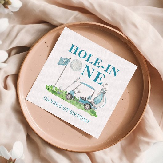 Hole in One Golf Par-t-shirt Boy 1e Verjaardag Servet