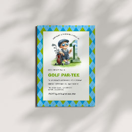 Hole in One Golf Par-Tee 1e verjaardag jongen Kaart
