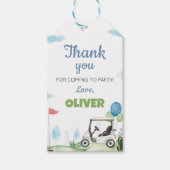 Hole in One Golf Verjaardagsfeestje Dank u Label Cadeaulabel (Voorkant)