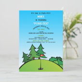 Hole in One Golf Verjaardagsfeestuitnodiging Kaart (Staand voorkant)