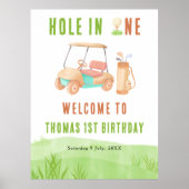 Hole In One Golf Welcome Birthday Party Poster (Voorkant)