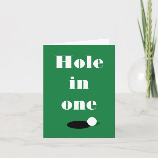 Hole-in-one golfbaan kleine wenskaart kaart (Voorkant)
