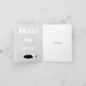 Hole-in-one golfbaan kleine wenskaart kaart (Binnen)