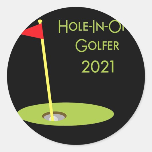 Hole In One Golfer 2021 Golf Hole In One Golfing Ronde Sticker (Voorkant)