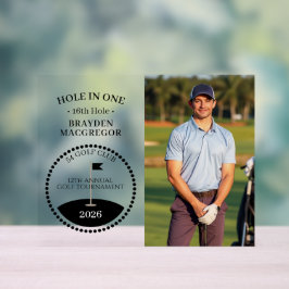 Hole In One Golfer Foto Acryl Bord
