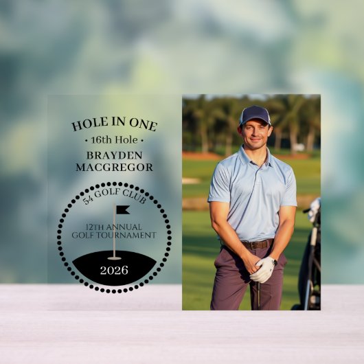 Hole In One Golfer Foto Acryl Bord (Neutraal)